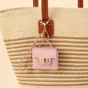 The Office Mini Leather Bag Charm - Pink